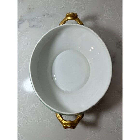 Antique Limoges D&C France L. Bernardaud & Co Covered Serving Dish Gold Accents - Picture 7 of 13